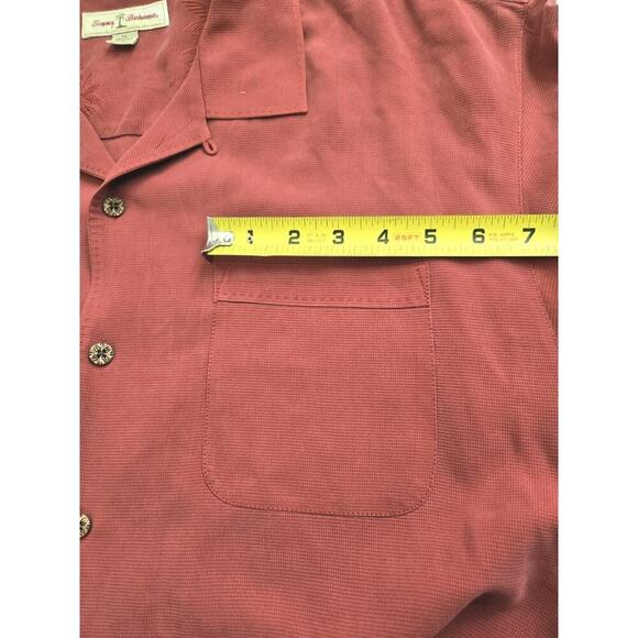 Tommy Bahama 100% Silk Short Sleeve Button Down Shirt Mens Size XL Red - Picture 6 of 12